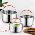 Pikkukuva 2 / 5: Ruostumattomasta teräksestä valmistetut höyrykattilan tarvikkeet 3/6/8 Qt Potille Silver 4L