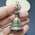 Miniatyrbillede 3 af 5: Messing Håndværk trykstøbt Drop Wind Bell Tibetansk bronzeklokke Brown 5*2*2cm