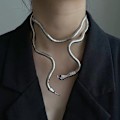Miniatyrbillede 2 af 8: Punk Snake Halskæde Choker Justerbar Snake Armbånd Fleksibel W Gold one size