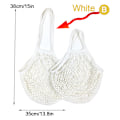 Miniatyrbillede 1 af 5: Genanvendelige købmandsvarer Tasker Bomuld Mesh streng Nettote Bag F White B