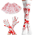 Miniatyrbillede 5 af 8: Halloween Blod-Håndske, Strømper, Forklæde, Skørt, Cosplay Kostume Atmos C