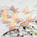 Miniatyrbillede 5 af 5: 10 stk/sæt sommerfugle kage toppers bryllupsfest bageudstyr Pink one size