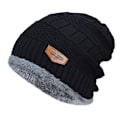 Miniatyrbild 1 av 8: Vinterhatt för män Bomull Tjocka Varma mössor Hatt Mode Unisex Black one size