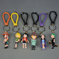 Miniatyrbillede 3 af 5: Action One Piece nøglering 3D PVC Luffy Zoro Sanji figurmodel Multicolor 2#
