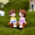 Miniatyrbild 4 av 5: 1 set Sweet Couple DIY Mini Miniature Figurine Garden Deco Seat Multicolor 1pc