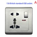 Miniatyrbild 6 av 8: EU-standard USB-uttag Grå Inbyggd Panel Väggströmuttag C