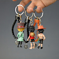 Miniatyrbillede 5 af 5: Action One Piece nøglering 3D PVC Luffy Zoro Sanji figurmodel Multicolor 2#