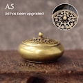 Miniatyrbillede 1 af 5: Messinglomme Lotus Jiuding Røgelsebrænder Hul Røgelse Mini I Brown A5