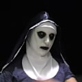 Miniatyrbillede 3 af 8: The Horror Nun Latex Mask m/tørklæde Valak Cosplay til Hallow White onesize