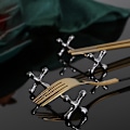 Miniatyrbillede 3 af 5: Gaffelpind Holder Metal Plum Shape stick Pude Rustfrit Stål Silver 8CM
