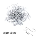 Miniatyrbilde 1 av 5: 50stk julepynt Metall S-formede krokholdere jul Silver 30mm