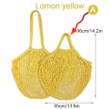 Miniatyrbillede 1 af 5: Genanvendelige købmandsvarer Tasker Bomuld Mesh streng Nettote Bag F Lemon yellow A