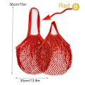 Miniatyrbillede 1 af 5: Genanvendelige købmandsvarer Tasker Bomuld Mesh streng Nettote Bag F Red B
