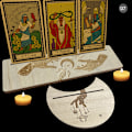 Miniatyrbillede 1 af 5: 2/4stk Tarotkortholder i træ til Witch Divination Tools Displ Gold 7
