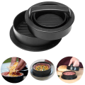Miniatyrbillede 2 af 8: Non Stick Hamburger Meat Ball Pie Press Fyldt burgerfrikadelle Black 12.5x12.5x6cm