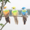 Miniatyrbillede 3 af 5: 1 stk kunstig fjer fuglerede dekorative mini svaler hjem Multicolor onesize