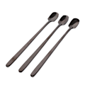 Miniatyrbillede 1 af 5: 3 Stk Langt Håndtag Firkantet Hoved Kaffeske Rustfrit Stål Farve Black 3Pcs