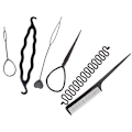 Pikkukuva 4 / 5: 12 kpl/ set Lasten kiharrin Hiuspunoksen ylläpito Spiral Twist H Black 2pcs
