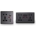 Miniatyrbild 3 av 8: EU-standard USB-uttag Grå Inbyggd Panel Väggströmuttag B