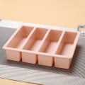 Miniatyrbild 1 av 8: 1 st 4 rutnät långremsa silikoniskuber fyrkantig form DIY C Pink onesize