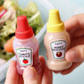Miniatyrbild 3 av 5: 4 st 25 ml mini tomatketchup flaska bärbar sås salladsklänning Transparent 25ml