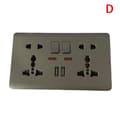 Miniatyrbild 8 av 8: EU-standard USB-uttag Grå Inbyggd Panel Väggströmuttag B