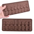 Miniatyrbillede 1 af 7: 1 STK New Chess Silikone Chokolade Forme DIY Kage Dekoration Kitc Brown one size