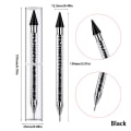 Miniatyrbillede 1 af 8: 1 stk Dual Ended Dotting Pen Rhinestone Picker Wax Pencil Nail Ar Black one size