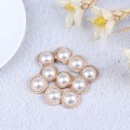 Miniatyrbilde 1 av 5: 10 stk Pearl Metal Shank-knapper for å sy Scrapbooking DIY Cra Gold
