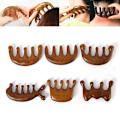 Pikkukuva 2 / 5: 1kpl Meridian Hierontakampa Santelipuu Five Wide Tooth -kampa Brown C