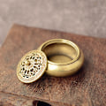Miniatyrbilde 4 av 5: Messinglomme Lotus Jiuding Røkelsesbrenner Hul Røkelse Mini I Brown A2