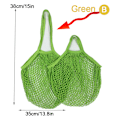Miniatyrbillede 1 af 5: Genanvendelige købmandsvarer Tasker Bomuld Mesh streng Nettote Bag F Green B