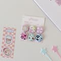 6 st Retro Mini Tecknad Knapp Badge Ryggsäck Pennfodral DIY De A4