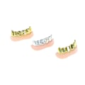 Miniatyrbillede 3 af 8: 1 stk. Bling Grillz   Bulk Halloween Fødselsdagsfest Guld Sølv onesize