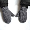 Miniatyrbillede 8 af 8: Baby Handsker Vinter Plus Fløjl Vanter Børn Kid Koralfleece Dark gray