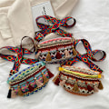 Miniatyrbillede 2 af 5: Væve Crossbody Tasker Kvinde Tassel Taljetaske Retro Læder Shou A2 one size