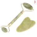 Miniatyrbilde 1 av 5: Roller og Gua Sha Tools av Natural Jade Scraper Massasjer med Green 1 sets