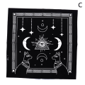 Pikkukuva 1 / 8: Tarots Pöytäliina Triple Moon Pentagrams Pagan Alttarikangas Flan Style 3 C