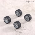 Pikkukuva 1 / 5: 1Set 1:64 auton pyörä kuumapyörän kumirenkaaseen pyörän akselilla Mo Gray onesize