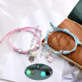 Pikkukuva 7 / 8: 1Pari Luminous Star Moon Cat Rannekoru Pariskunta Charm Käsintehty Adj A10 One size