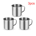 Miniatyrbild 1 av 5: 6st Utomhuscamping Vandring Temugg kopp rostfritt stål kaffe Silver 3pcs
