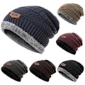 Miniatyrbild 2 av 8: Vinterhatt för män Bomull Tjocka Varma mössor Hatt Mode Unisex Brown one size