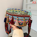 Miniatyrbillede 1 af 5: Væve Crossbody Tasker Kvinde Tassel Taljetaske Retro Læder Shou A3 one size
