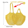 Miniatyrbillede 1 af 5: Genanvendelige købmandsvarer Tasker Bomuld Mesh streng Nettote Bag F Lemon yellow B