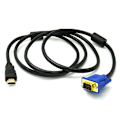 Pikkukuva 4 / 5: HDMI-uros-VGA-uros-videomuunninkaapeli PC-DVD:lle Black one size
