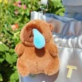 Kawaii Plys Snotty Capybara Nøglering e Capybara Med Skildpadde Ba A1