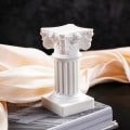 Miniatyrbilde 1 av 8: Romersk søyle gresk søylestatue Sokkel Lysestakestativ Fig White onesize