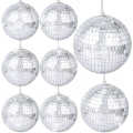 Miniatyrbilde 2 av 5: 8 deler speil diskokuler sølv hengende disco lysspeil B Blue one size