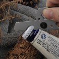 Miniatyrbilde 5 av 8: Multifunksjons klatrekarabinkrok EDC nøkkelring Utendørsverktøy Silver one size