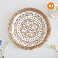 Pikkukuva 1 / 5: Ins Style Yksinkertainen käsin kudottu juuttialusmatto Retro puuvillaa A3